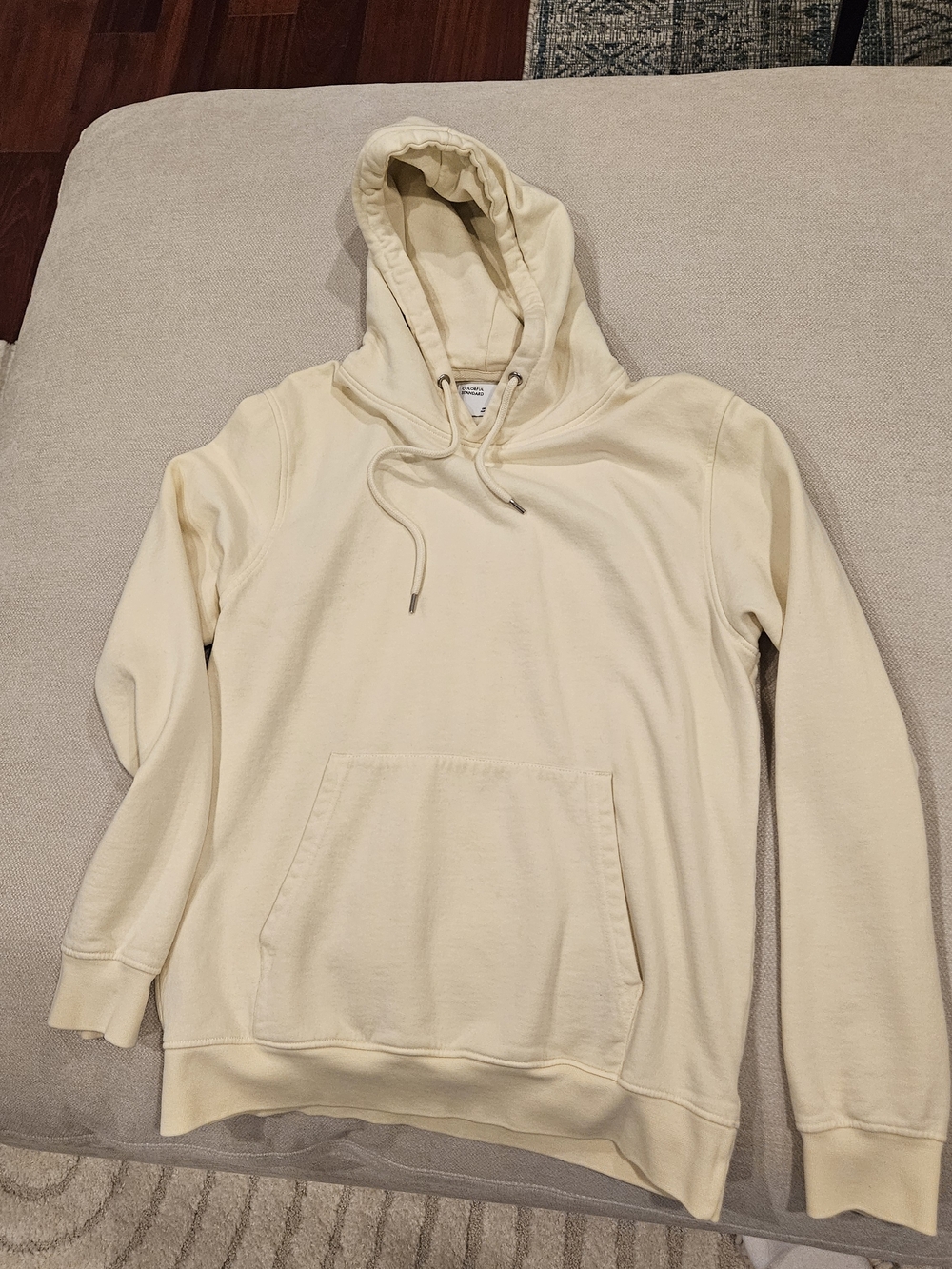 Women's Pale Yellow Hooded Pullover Sweatshirt